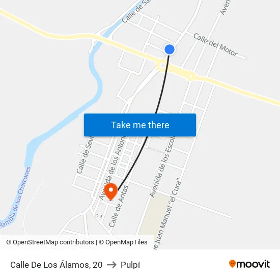 Calle De Los Álamos, 20 to Pulpí map