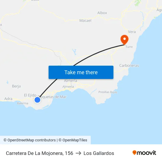 Carretera De La Mojonera, 156 to Los Gallardos map