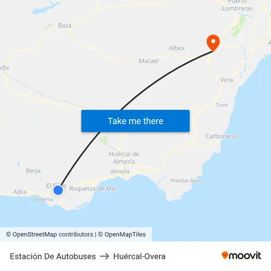 Estación De Autobuses to Huércal-Overa map