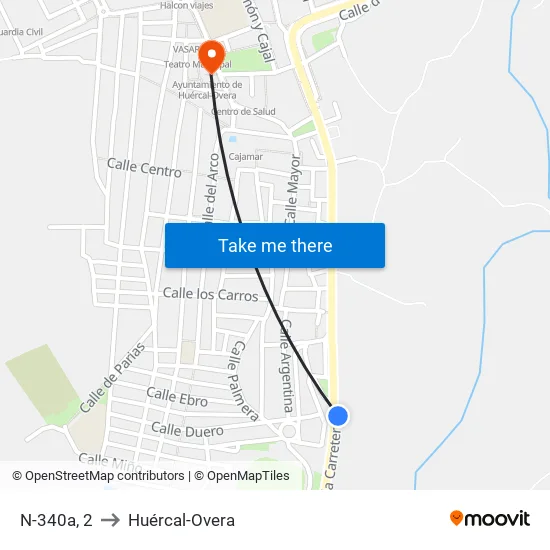 N-340a, 2 to Huércal-Overa map