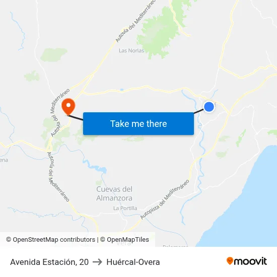 Avenida Estación, 20 to Huércal-Overa map