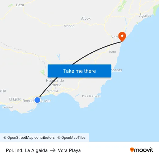 Pol. Ind. La Algaida to Vera Playa map