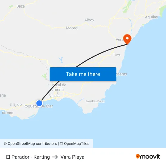 El Parador - Karting to Vera Playa map