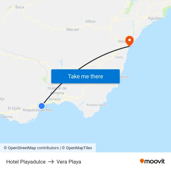 Hotel Playadulce to Vera Playa map