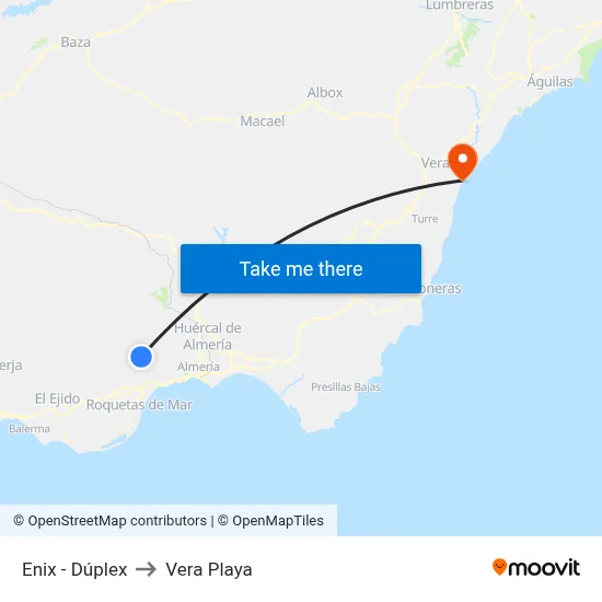 Enix - Dúplex to Vera Playa map