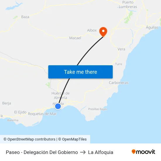 Paseo - Delegación Del Gobierno to La Alfoquia map