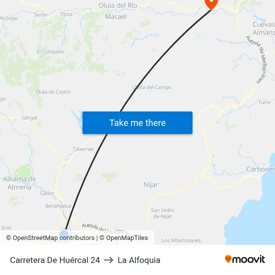 Carretera De Huércal 24 to La Alfoquia map