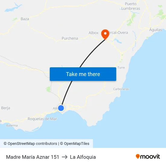 Madre María Aznar 151 to La Alfoquia map