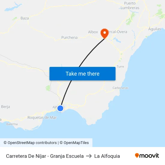Carretera De Níjar - Granja Escuela to La Alfoquia map