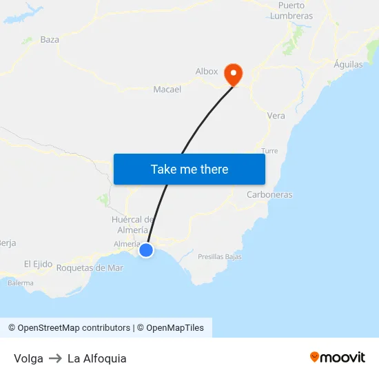 Volga to La Alfoquia map