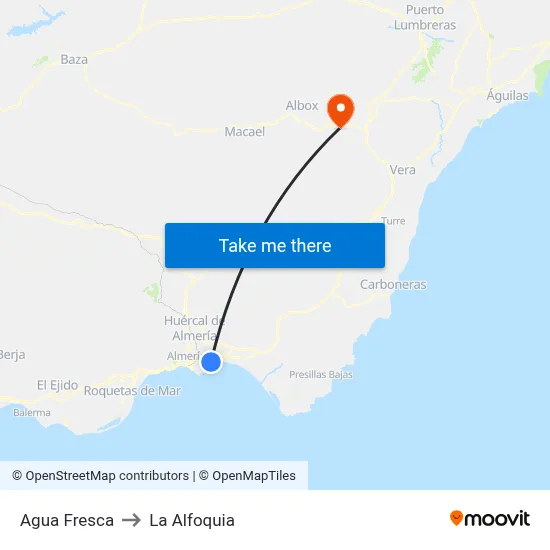 Agua Fresca to La Alfoquia map