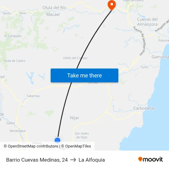 Barrio Cuevas Medinas, 24 to La Alfoquia map