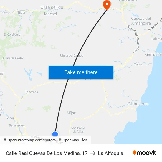 Calle Real Cuevas De Los Medina, 17 to La Alfoquia map