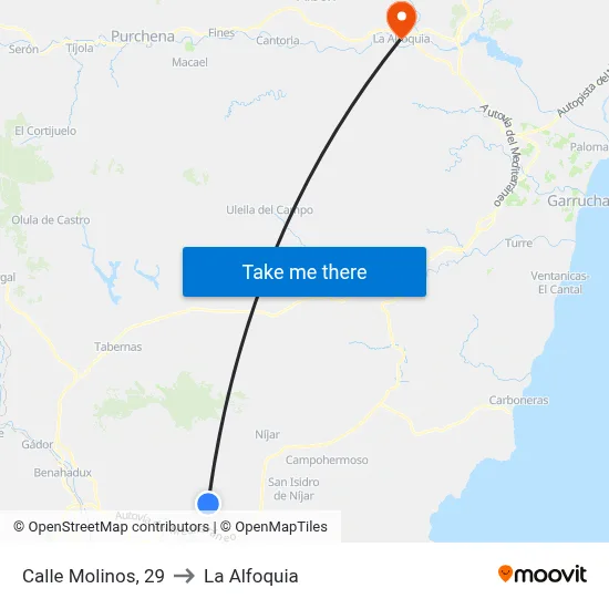 Calle Molinos, 29 to La Alfoquia map