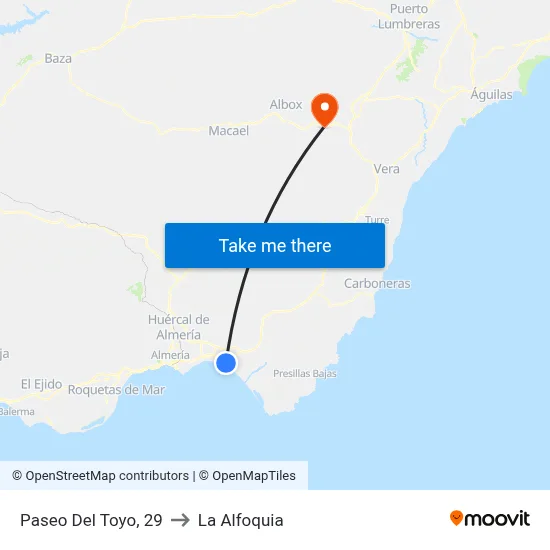 Paseo Del Toyo, 29 to La Alfoquia map