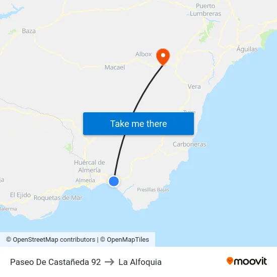 Paseo De Castañeda 92 to La Alfoquia map
