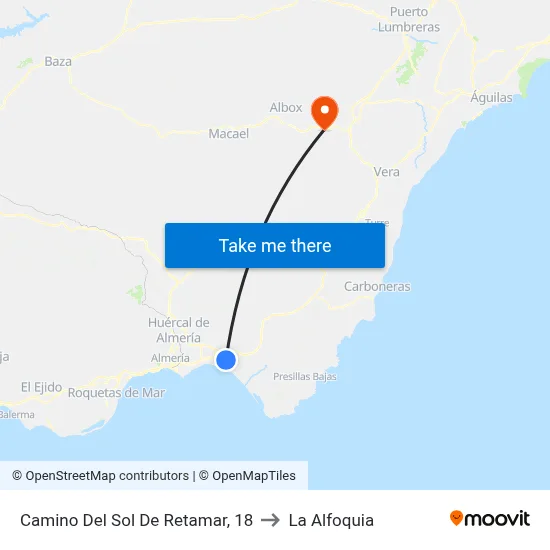 Camino Del Sol De Retamar, 18 to La Alfoquia map