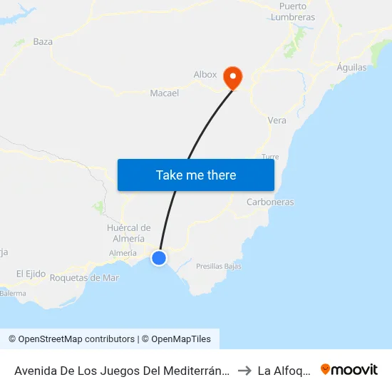 Avenida De Los Juegos Del Mediterráneo, 1 to La Alfoquia map
