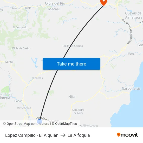 López Campillo - El Alquián to La Alfoquia map
