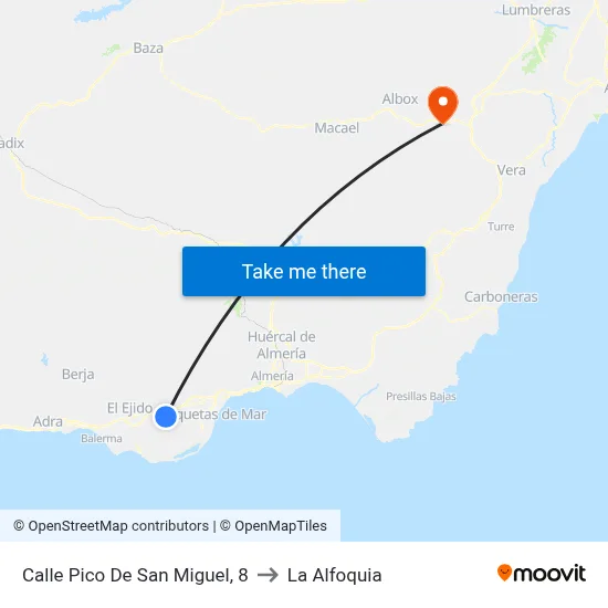 Calle Pico De San Miguel, 8 to La Alfoquia map