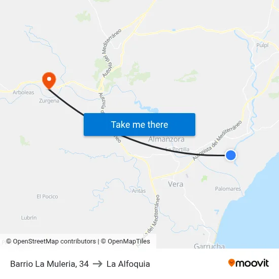 Barrio La Muleria, 34 to La Alfoquia map