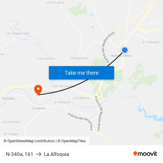 N-340a, 161 to La Alfoquia map