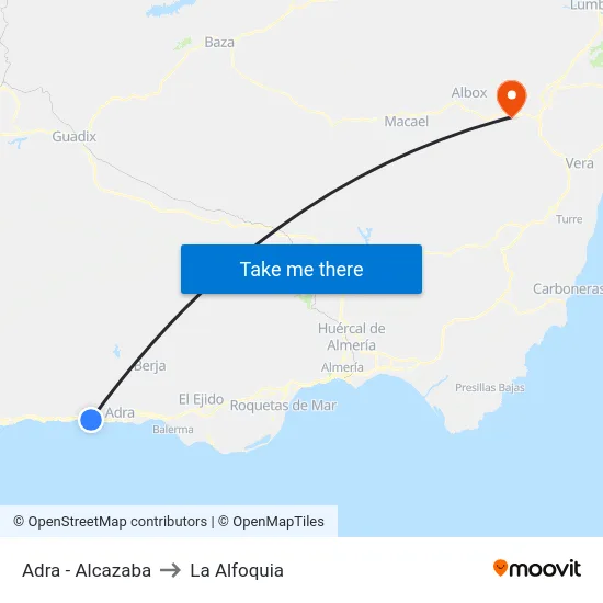 Adra - Alcazaba to La Alfoquia map