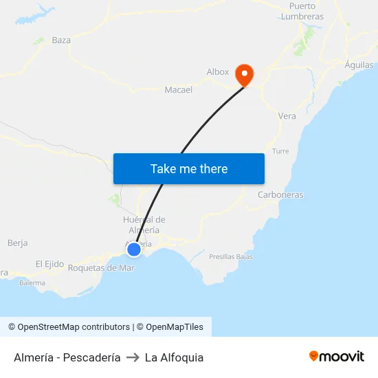 Almería - Pescadería to La Alfoquia map