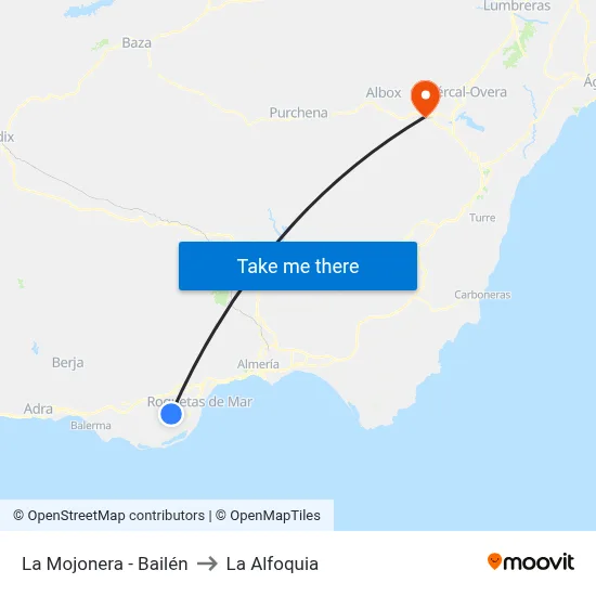 La Mojonera - Bailén to La Alfoquia map