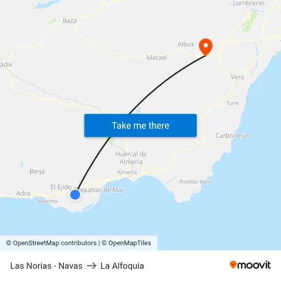 Las Norias - Navas to La Alfoquia map