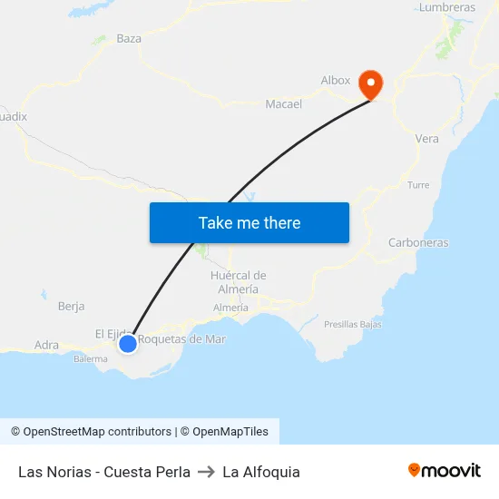 Las Norias - Cuesta Perla to La Alfoquia map