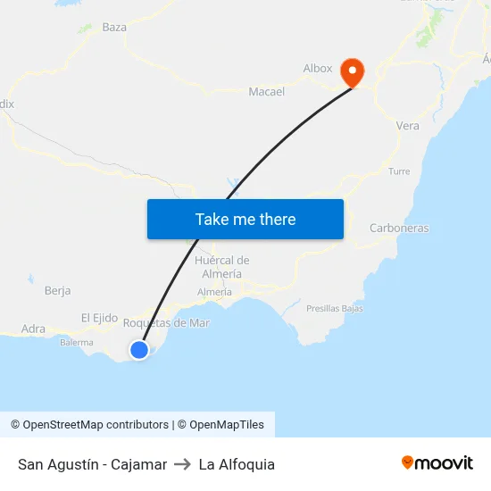 San Agustín - Cajamar to La Alfoquia map