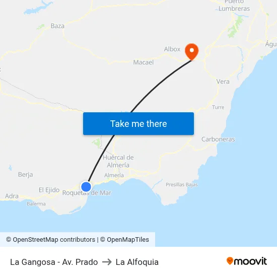 La Gangosa - Av. Prado to La Alfoquia map