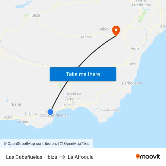 Las Cabañuelas - Ibiza to La Alfoquia map