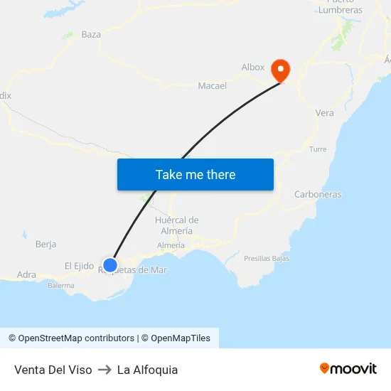 Venta Del Viso to La Alfoquia map