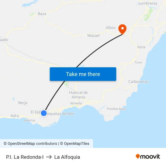 P.I. La Redonda-I to La Alfoquia map