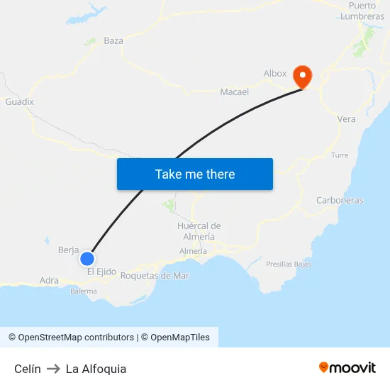 Celín to La Alfoquia map