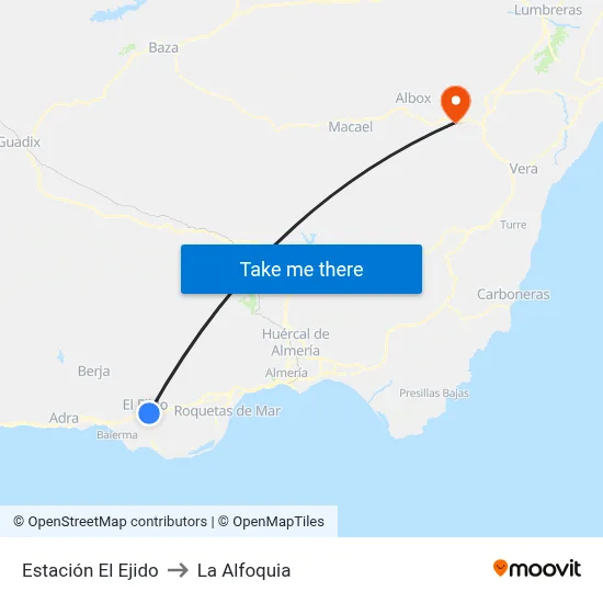 Estación El Ejido to La Alfoquia map