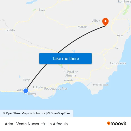 Adra - Venta Nueva to La Alfoquia map