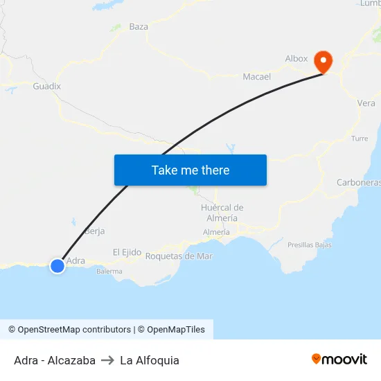 Adra - Alcazaba to La Alfoquia map