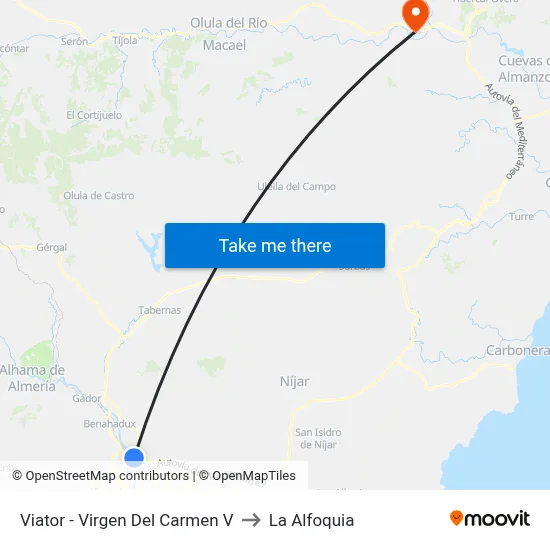 Viator - Virgen Del Carmen V to La Alfoquia map