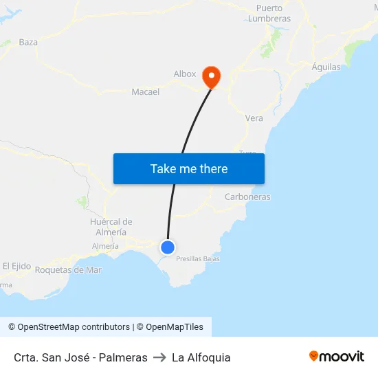 Crta. San José - Palmeras to La Alfoquia map