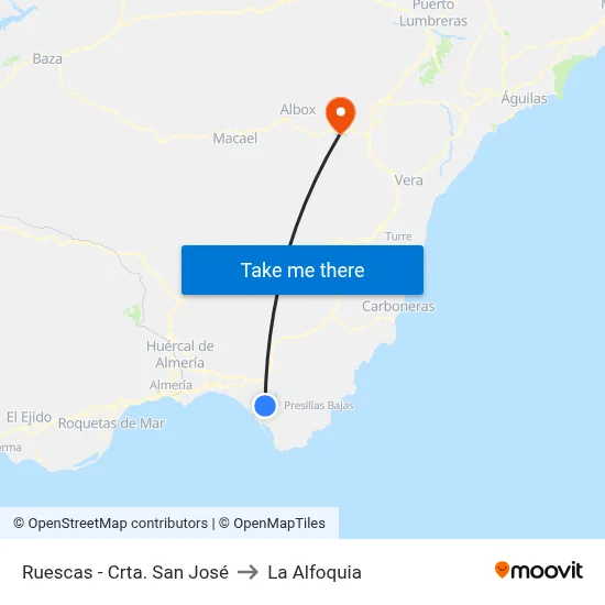 Ruescas - Crta. San José to La Alfoquia map
