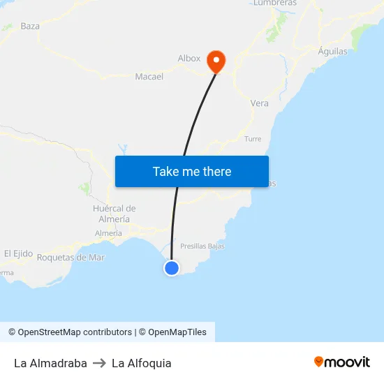 La Almadraba to La Alfoquia map