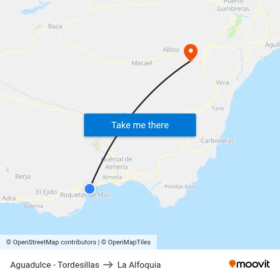 Aguadulce - Tordesillas to La Alfoquia map