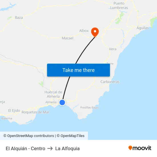 El Alquián - Centro to La Alfoquia map