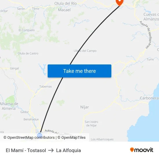 El Mamí - Tostasol to La Alfoquia map
