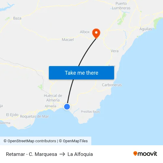 Retamar -  C. Marquesa to La Alfoquia map