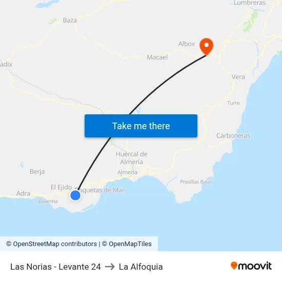 Las Norias - Levante 24 to La Alfoquia map