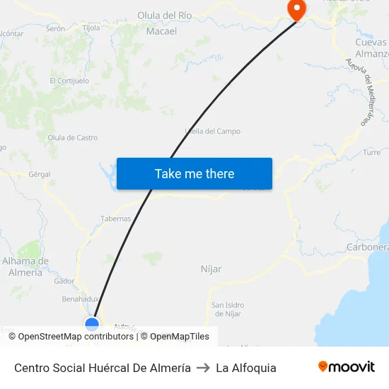 Centro Social Huércal De Almería to La Alfoquia map